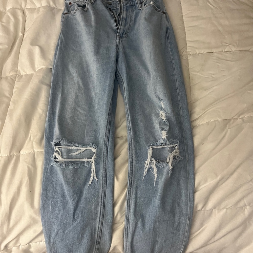 Abercrombie & Fitch Blue Boyfriend Jeans Distressed